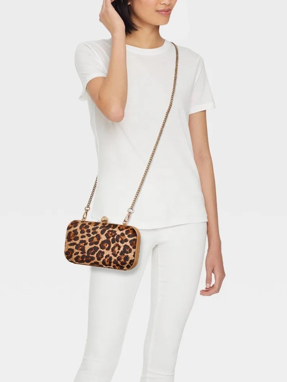 A New Day Leopard Minaudiere Clutch Crossbody Bag, NWT - Picture 5 of 9